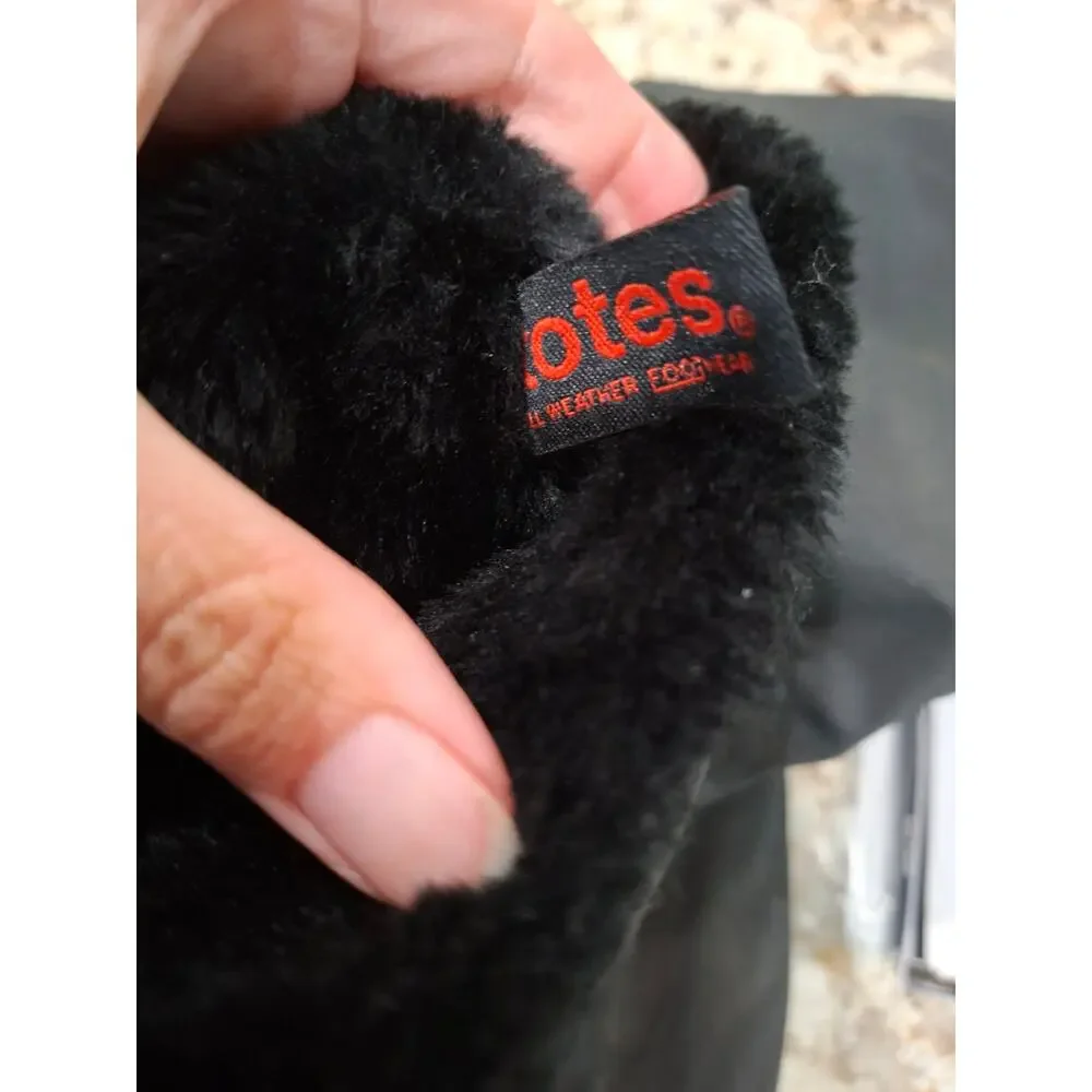 Totes Womens Boots Winter Faux Fur Lined Sz 11W Black Zip Up